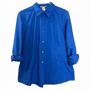Duluth Trading‎ Co Performance Button Down Shirt Coolplus Royal Blue Size Large